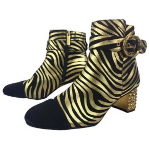Kurt Geiger London Mayfair Zebra Crystal Heel Ankle Boots Size 37 US 7 New - Picture 5 of 16